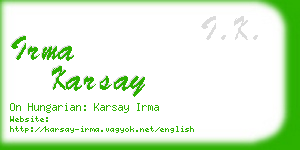 irma karsay business card